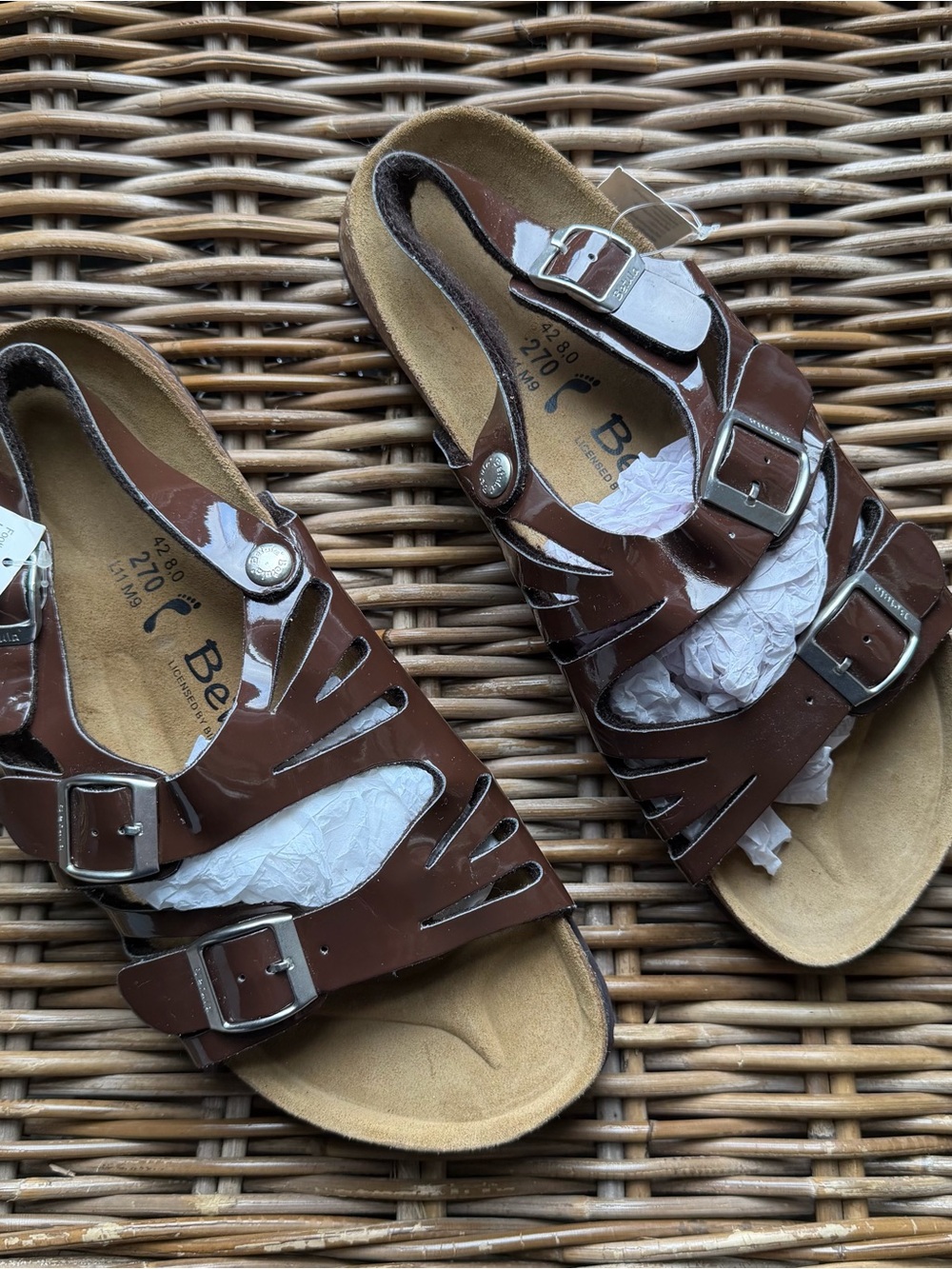 NWT Betula By Birkenstock Sandals Womens Size 42 11 US Brown Back Strap